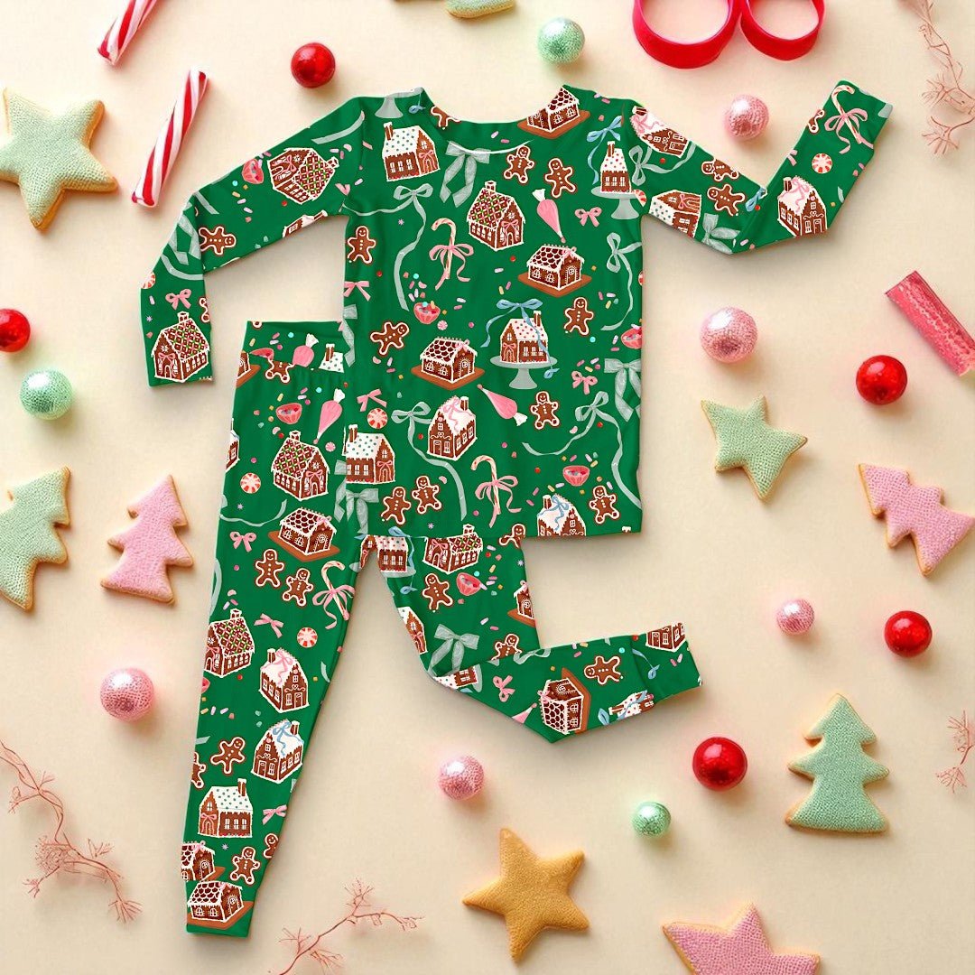 Gingerbread Sweetscape | Modal 2 - Piece Pajama Set - Bunny Knots