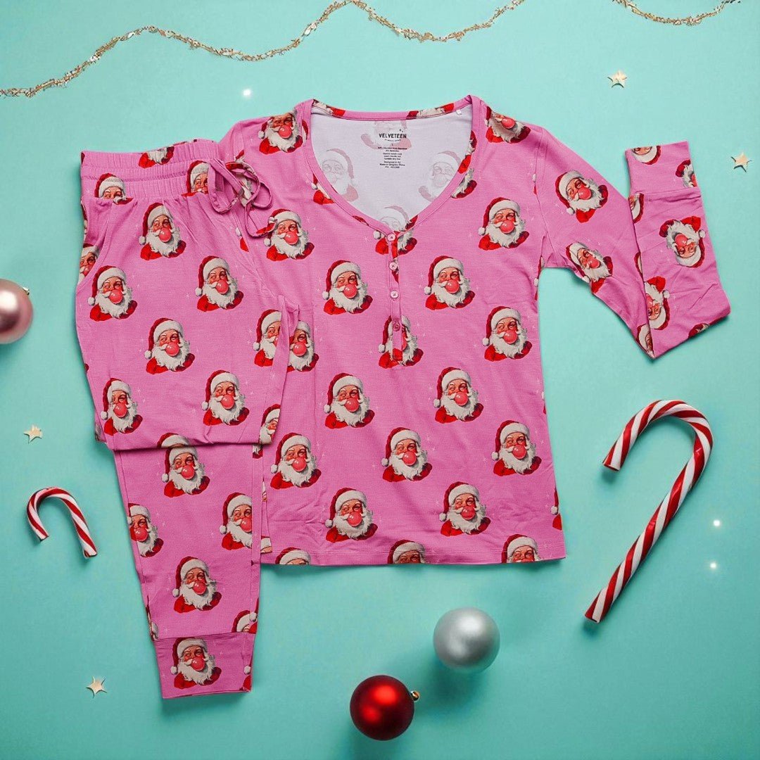 Gumdrop Pop (Pink) | Women's Modal Pajama Set - Bunny Knots