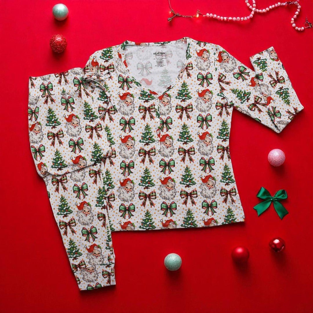 Coquette Kringle | Women's Modal Pajama Set - Bunny Knots