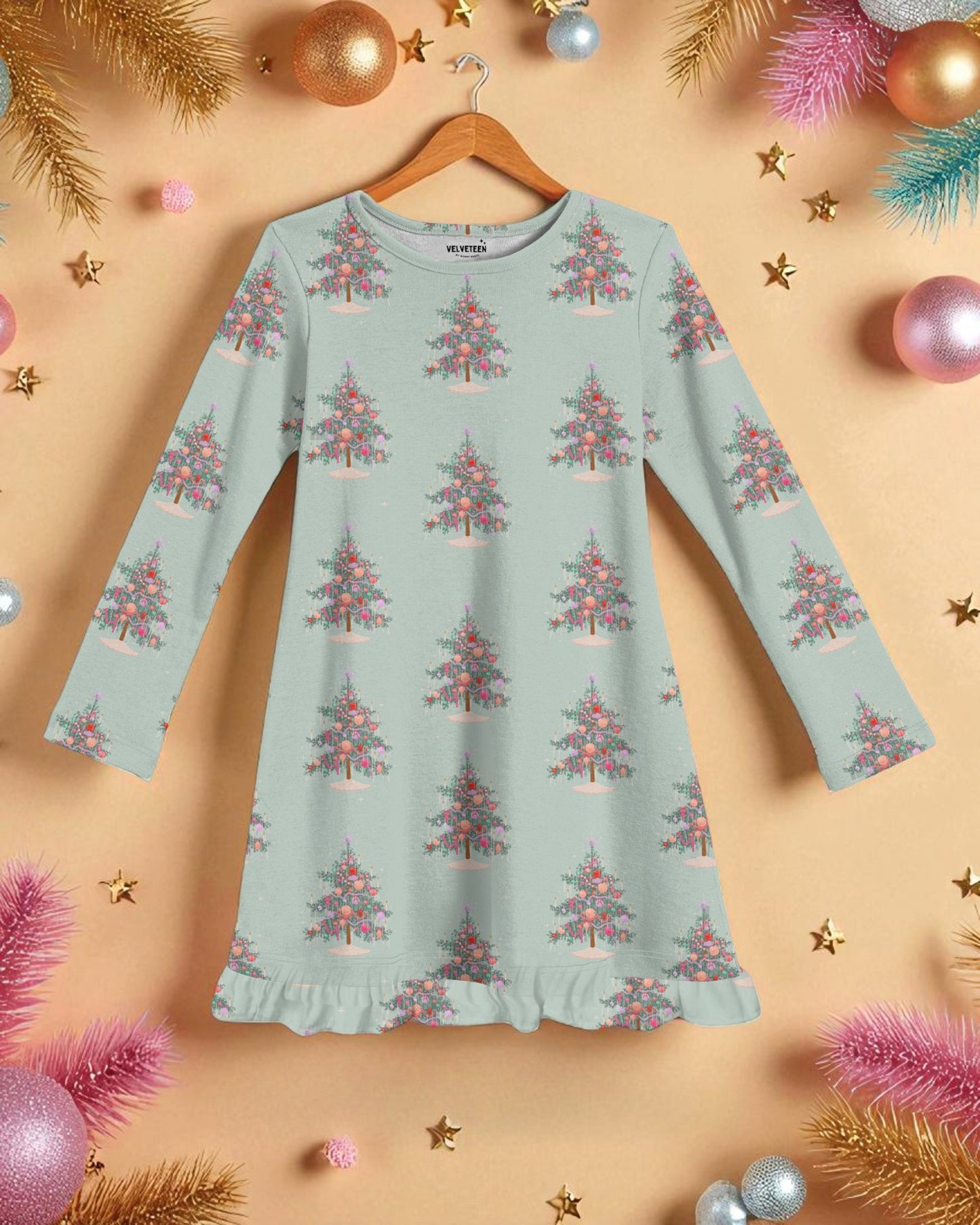 Tinsel Tidings | Modal Ruffle Gown