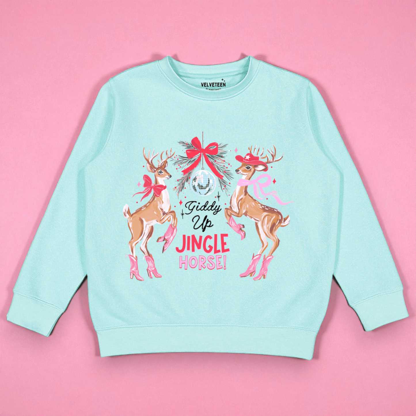 Giddy Up Jingle Horse Crewneck Sweatshirt - Bunny Knots