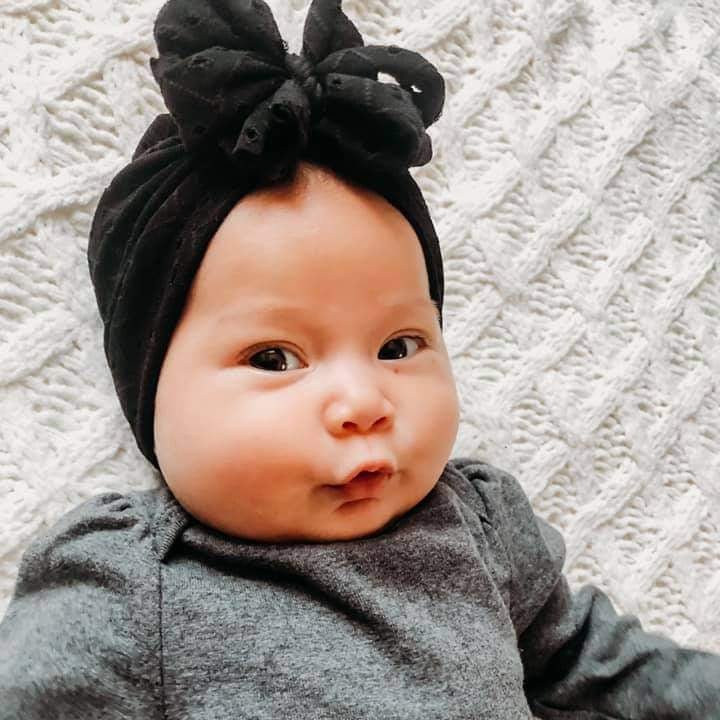 Willoughby | Black | Eyelet Headwrap - Bunny Knots