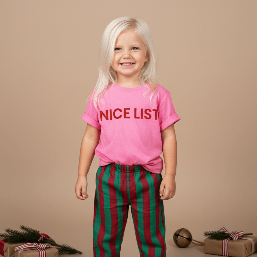 Nice List (Pink) T-Shirt - Bunny Knots
