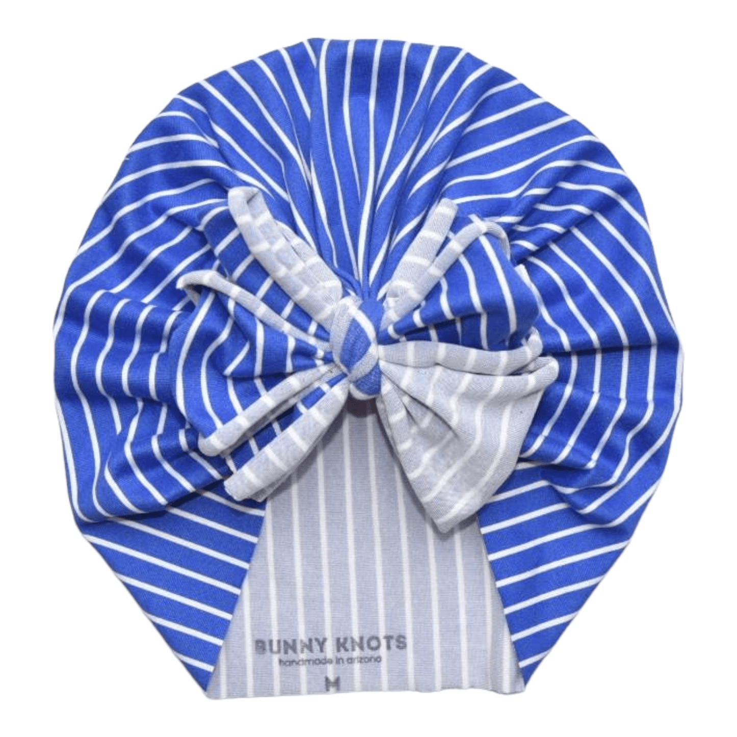 Hayes | Blue & White Stripe | Classic Headwrap - Bunny Knots