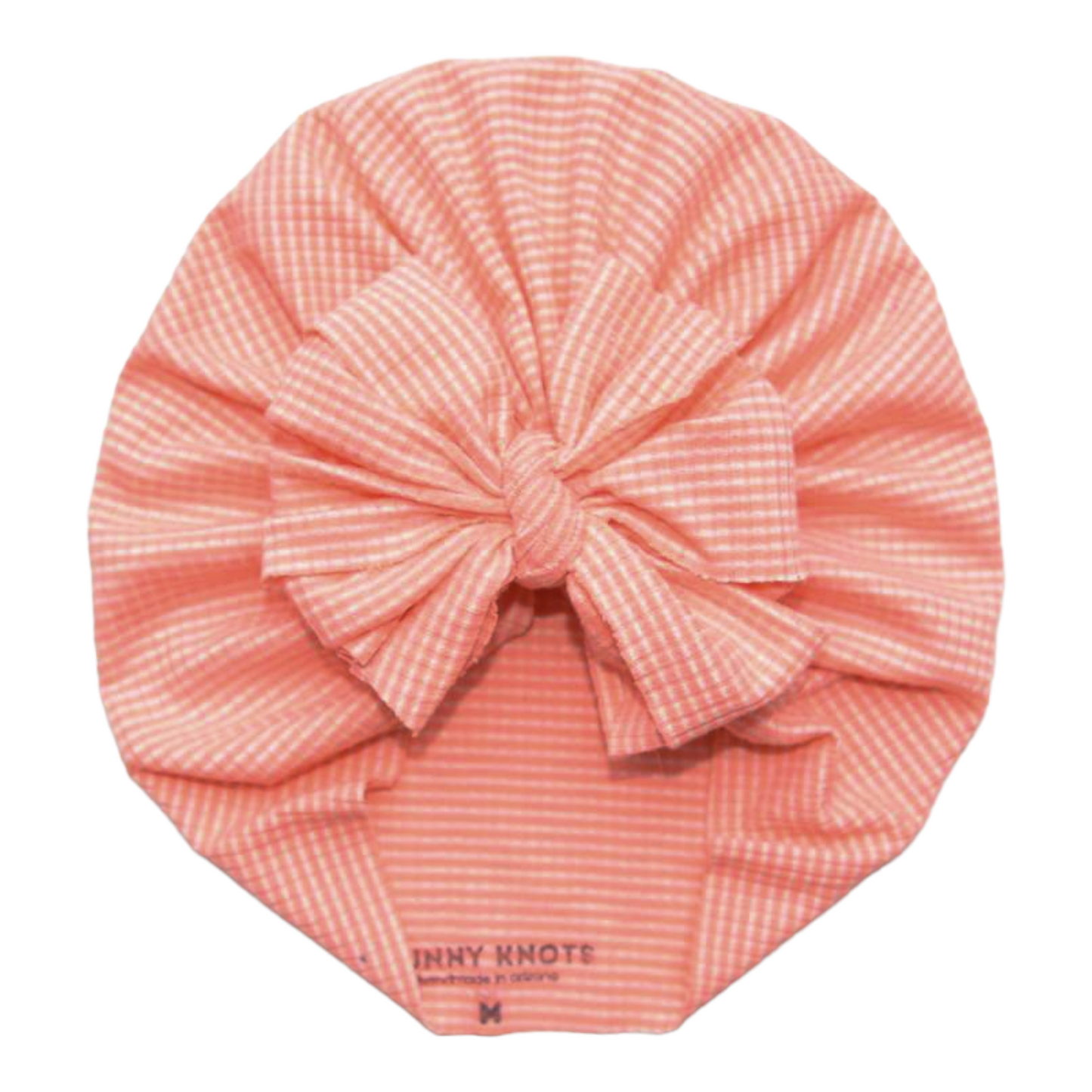 Reef | Coral & White Stripe | Waffle Rib Headwrap