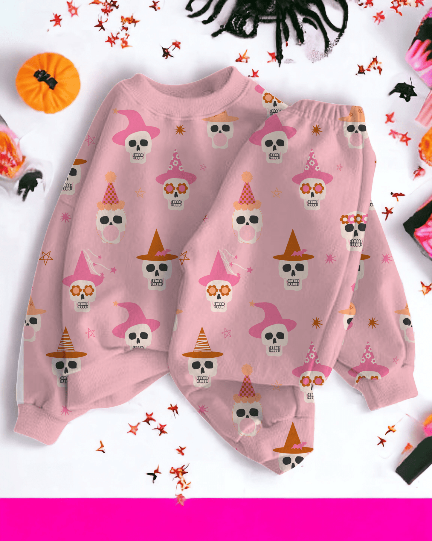 Skeleton Soiree | Bamboo French Terry Jogger Set - Bunny Knots