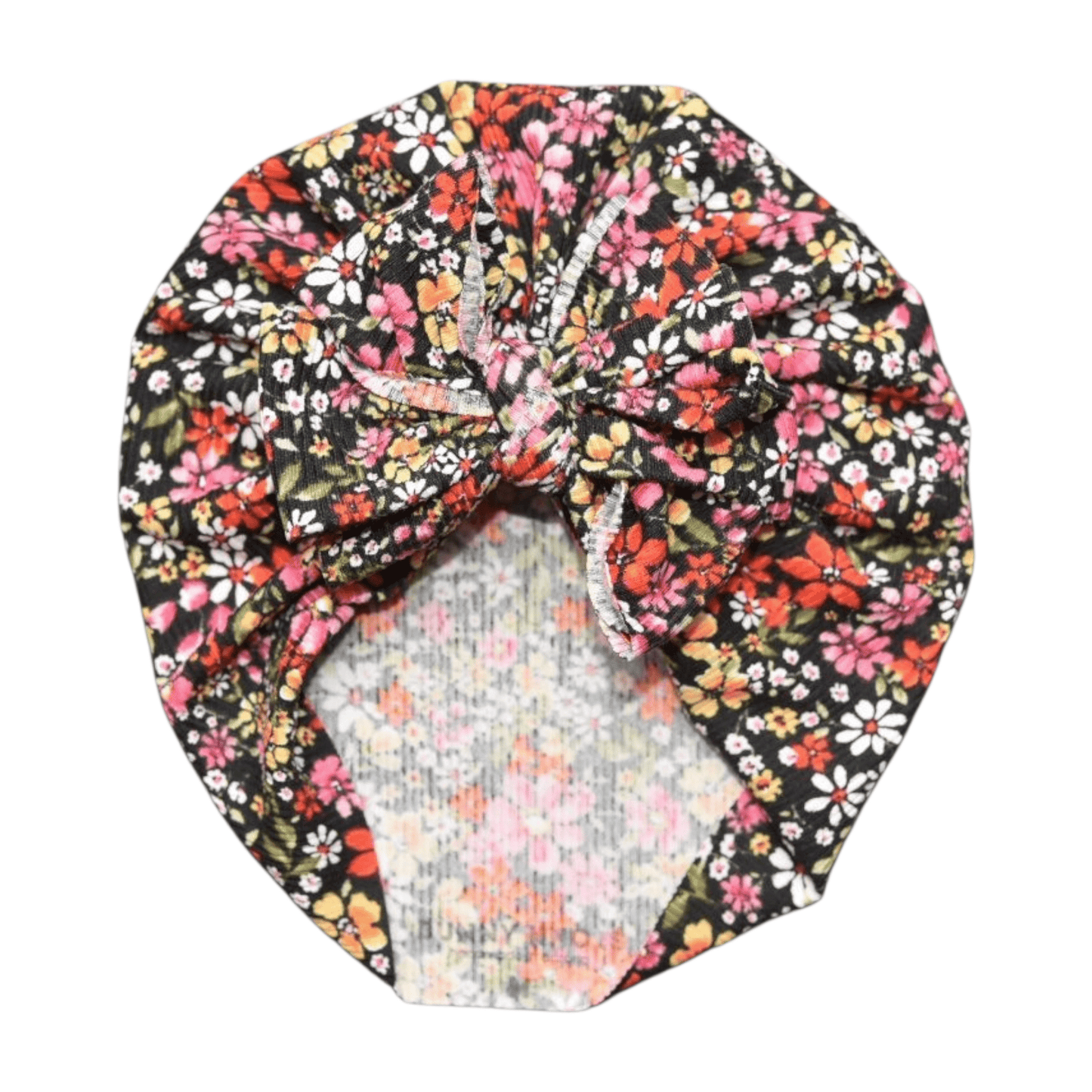 Lillian | Black Floral | Classic Headwrap - Bunny Knots