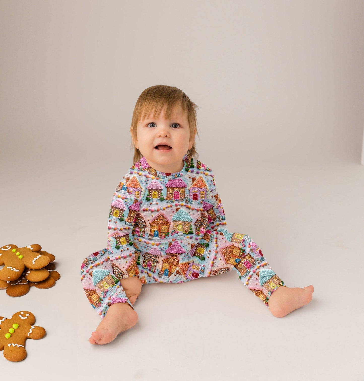 Gingerbread Town | 3D Print Bamboo Loungewear Set - Bunny Knots