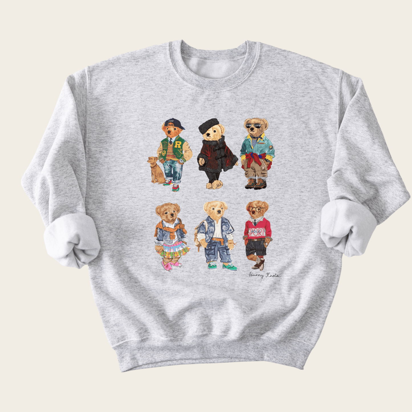Beary Preppy Crewneck Sweatshirt - Bunny Knots