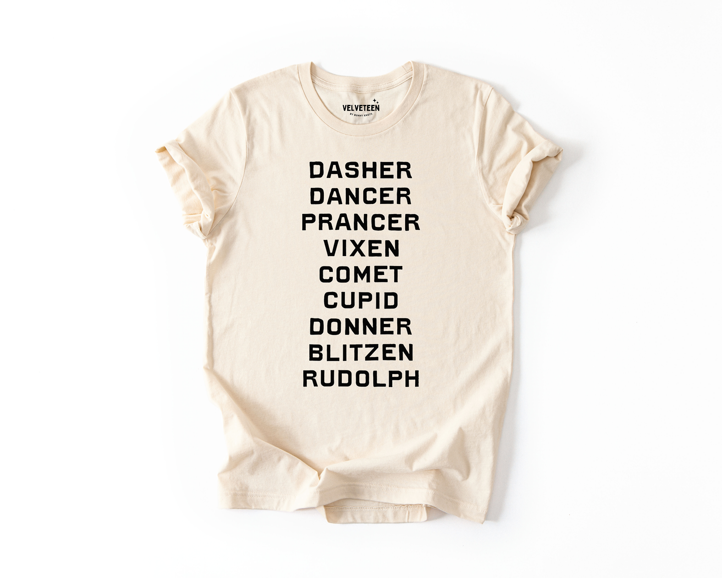 Reindeer Names (Natural) T-Shirt
