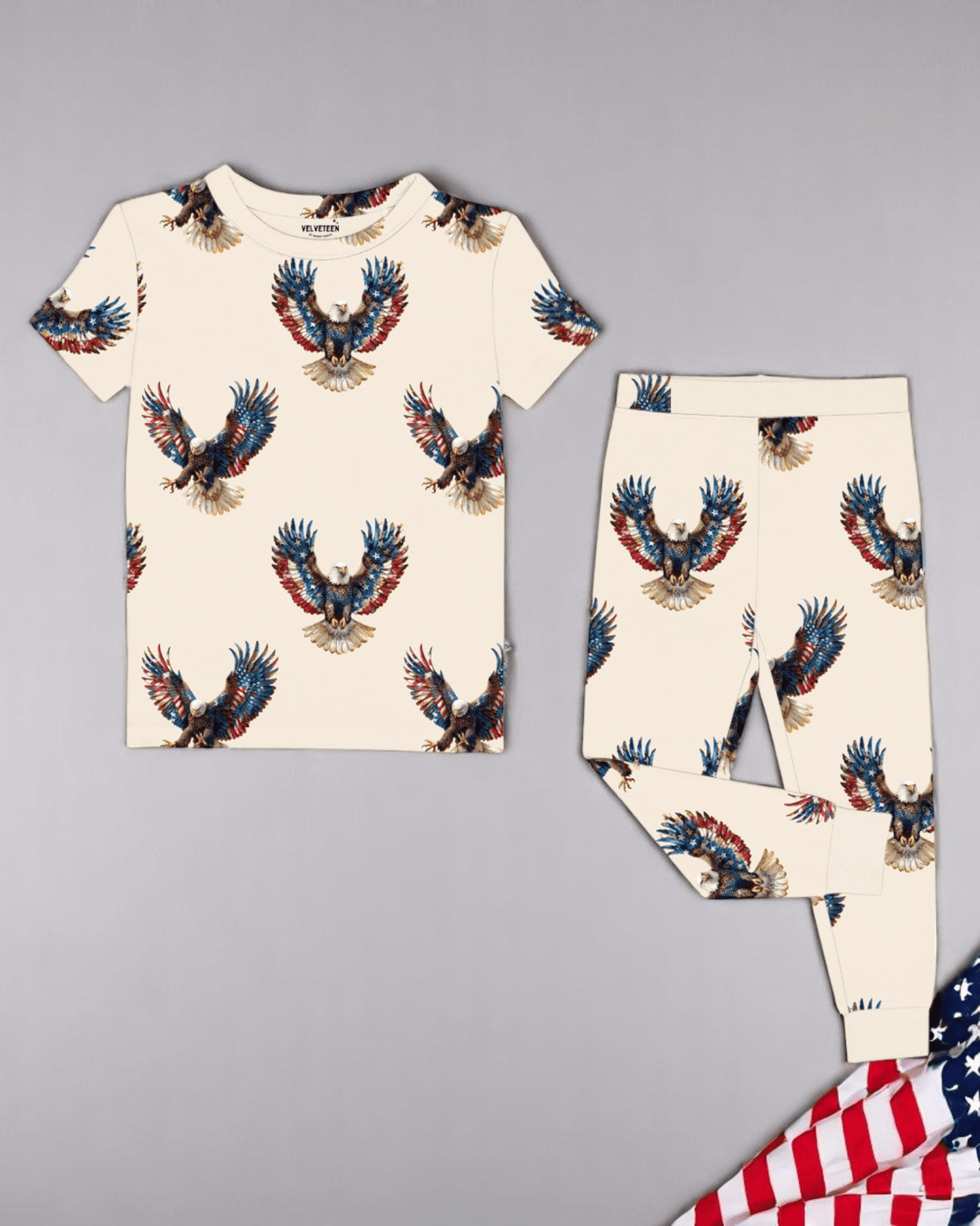 Soarin' USA | Modal Short Sleeve 2 - Piece Lounge Set - Bunny Knots