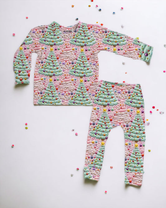 Spiffy Spruce | Fitted Bamboo Long Sleeve Loungewear Set