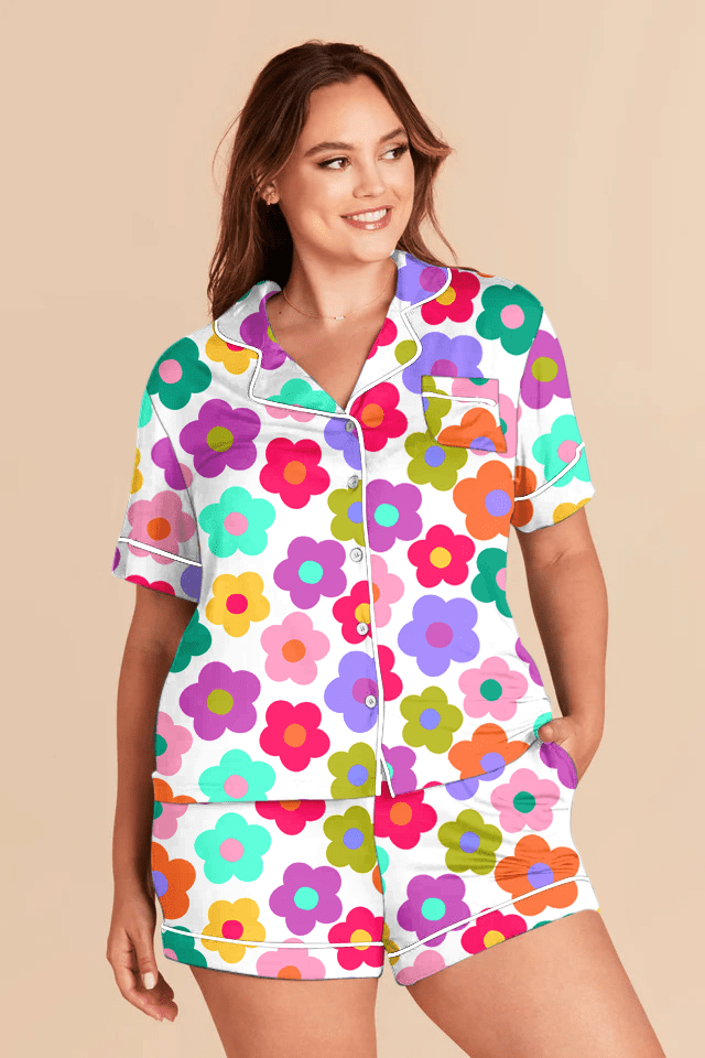 Flower Bomb | Women's Lounge Short Set - Bunny Knots