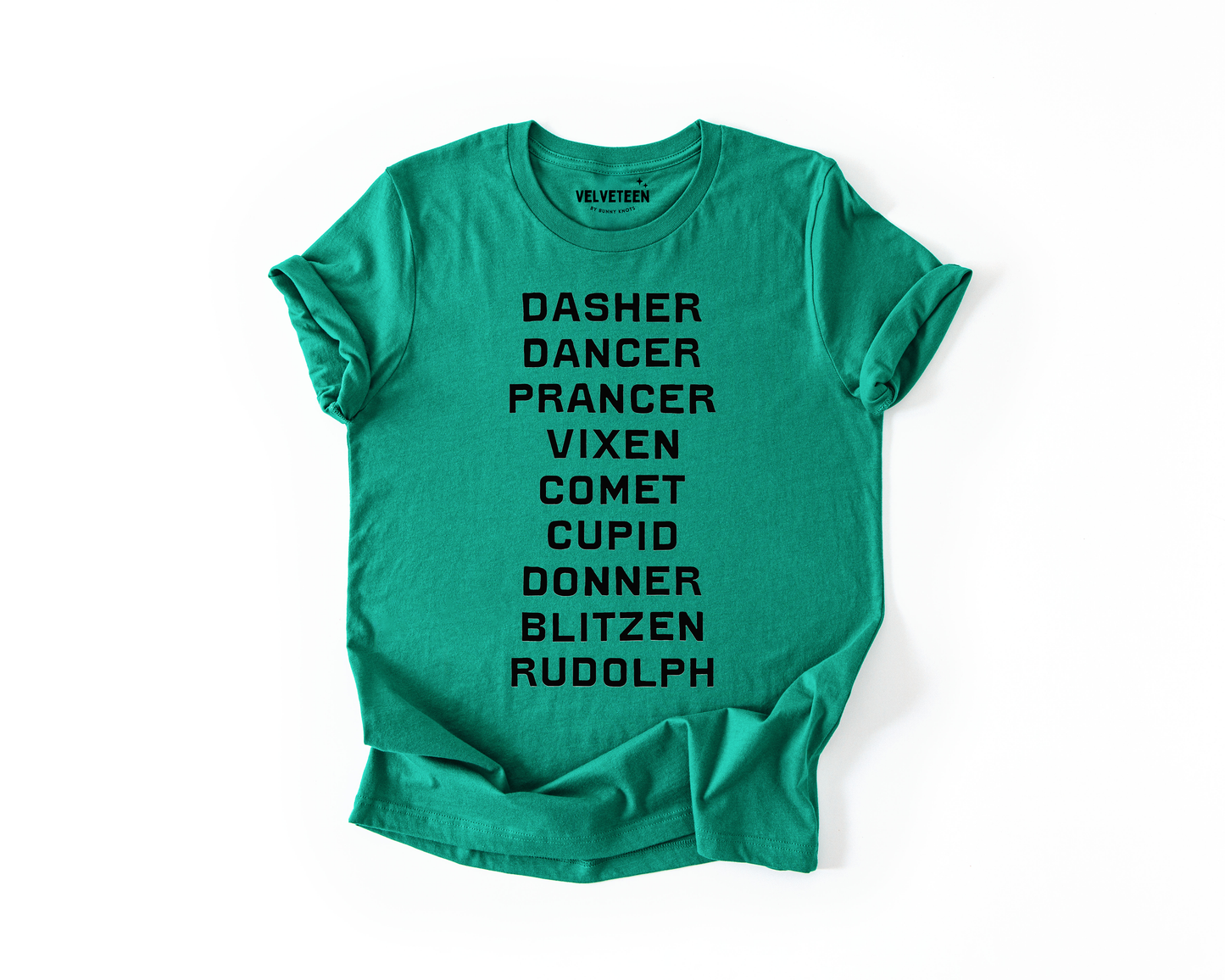 Reindeer Names (Green) T-Shirt