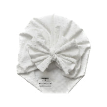 Load image into Gallery viewer, Royce | White | Shabby Swiss Dot Headwrap
