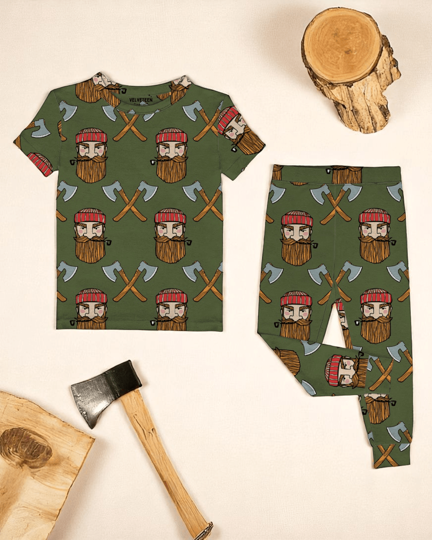 Lumberjack | Modal Short Sleeve 2 - Piece Lounge Set - Bunny Knots
