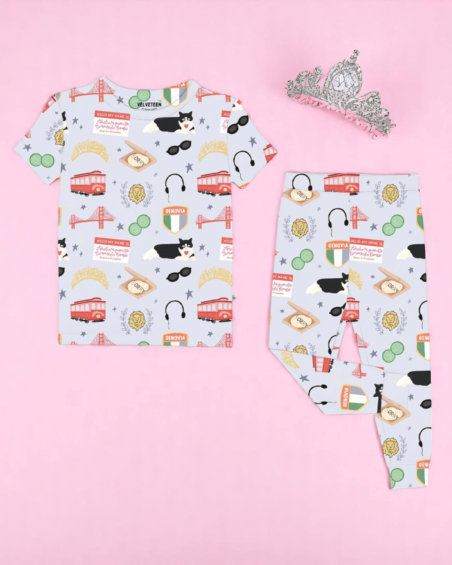 Princess of Genovia | Modal Short Sleeve 2 - Piece Lounge Set - Bunny Knots