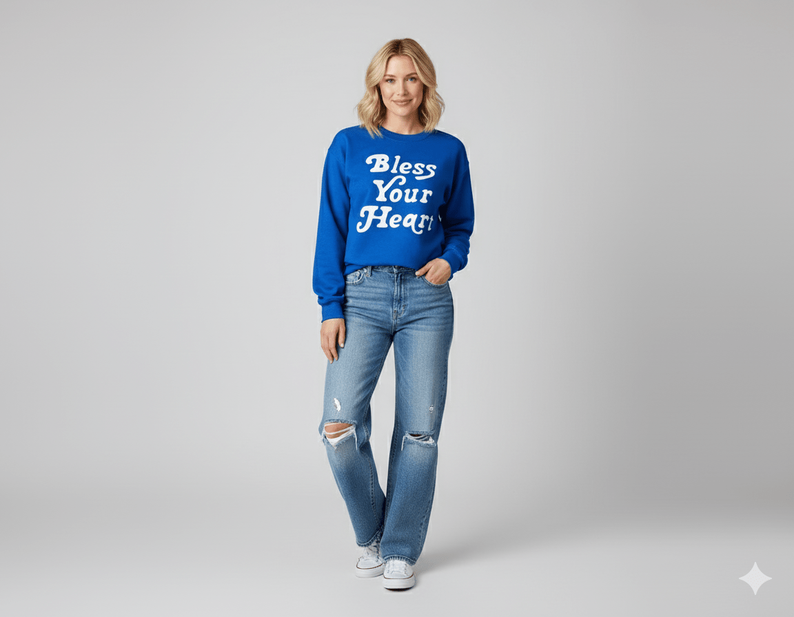 Bless Your Heart Crewneck Sweatshirt - Bunny Knots