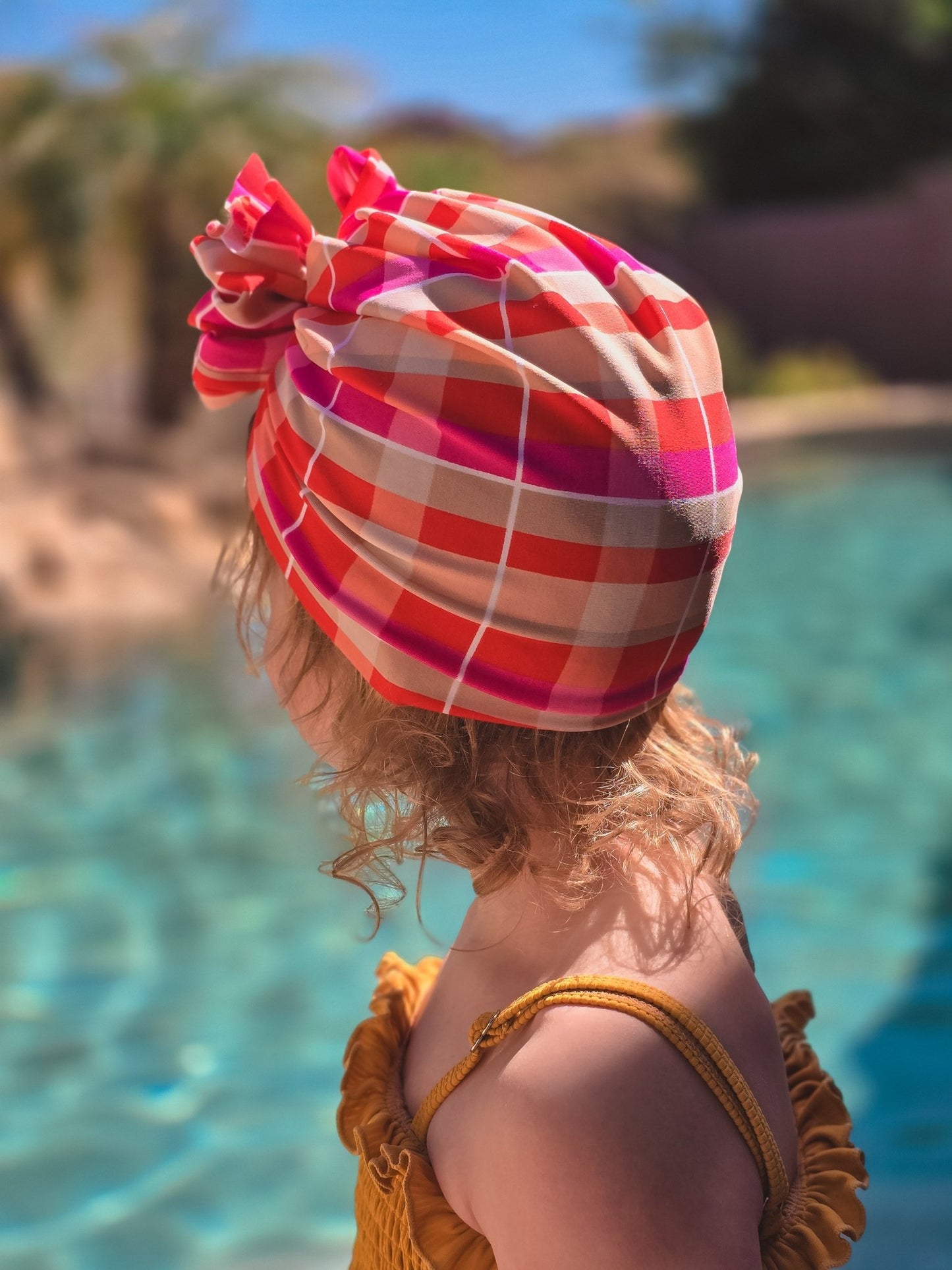 Renny | Sugar Plaid | Swim Headwrap - Bunny Knots