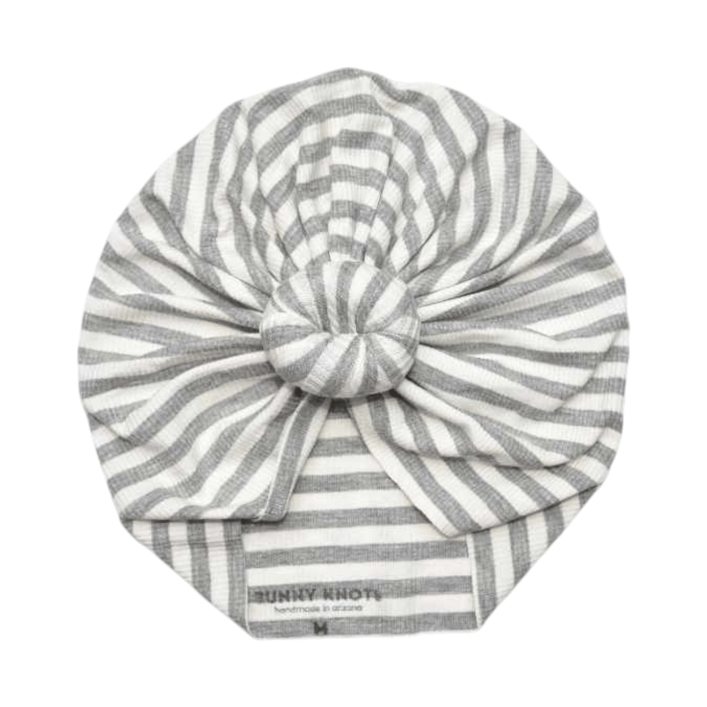 Sammy | Grey & White Stripe | Ribbed Headwrap - Bunny Knots