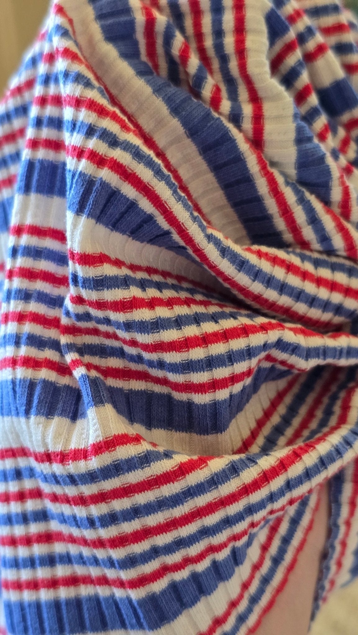 Rosy | Retro USA Stripe | Ribbed Headwrap - Bunny Knots