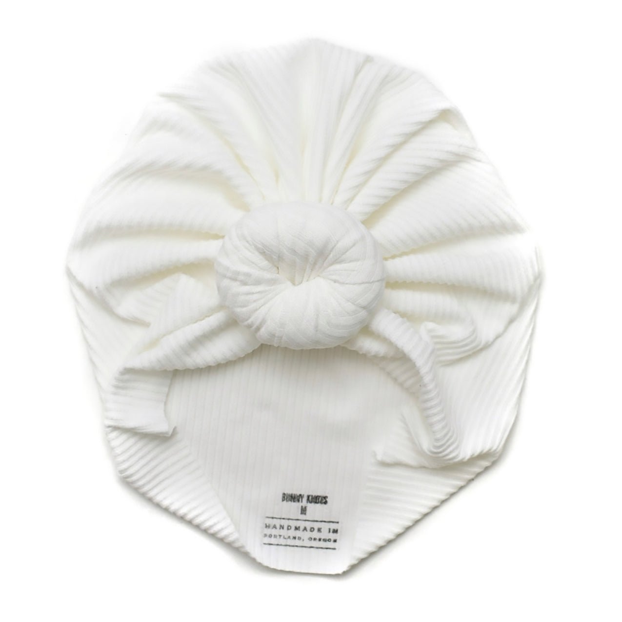 James | Cloud White | Brushed Rib Headwrap - Bunny Knots