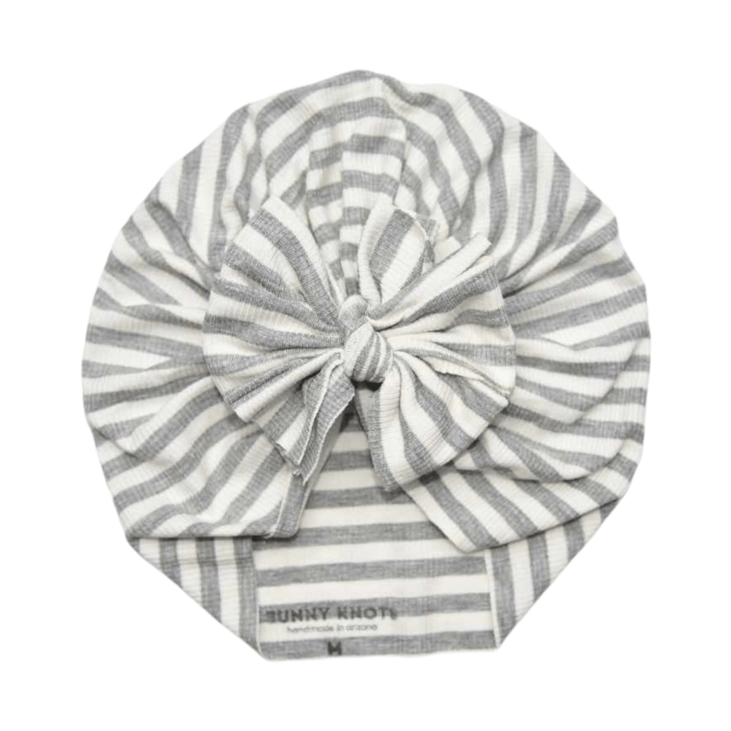 Sammy | Grey & White Stripe | Ribbed Headwrap - Bunny Knots