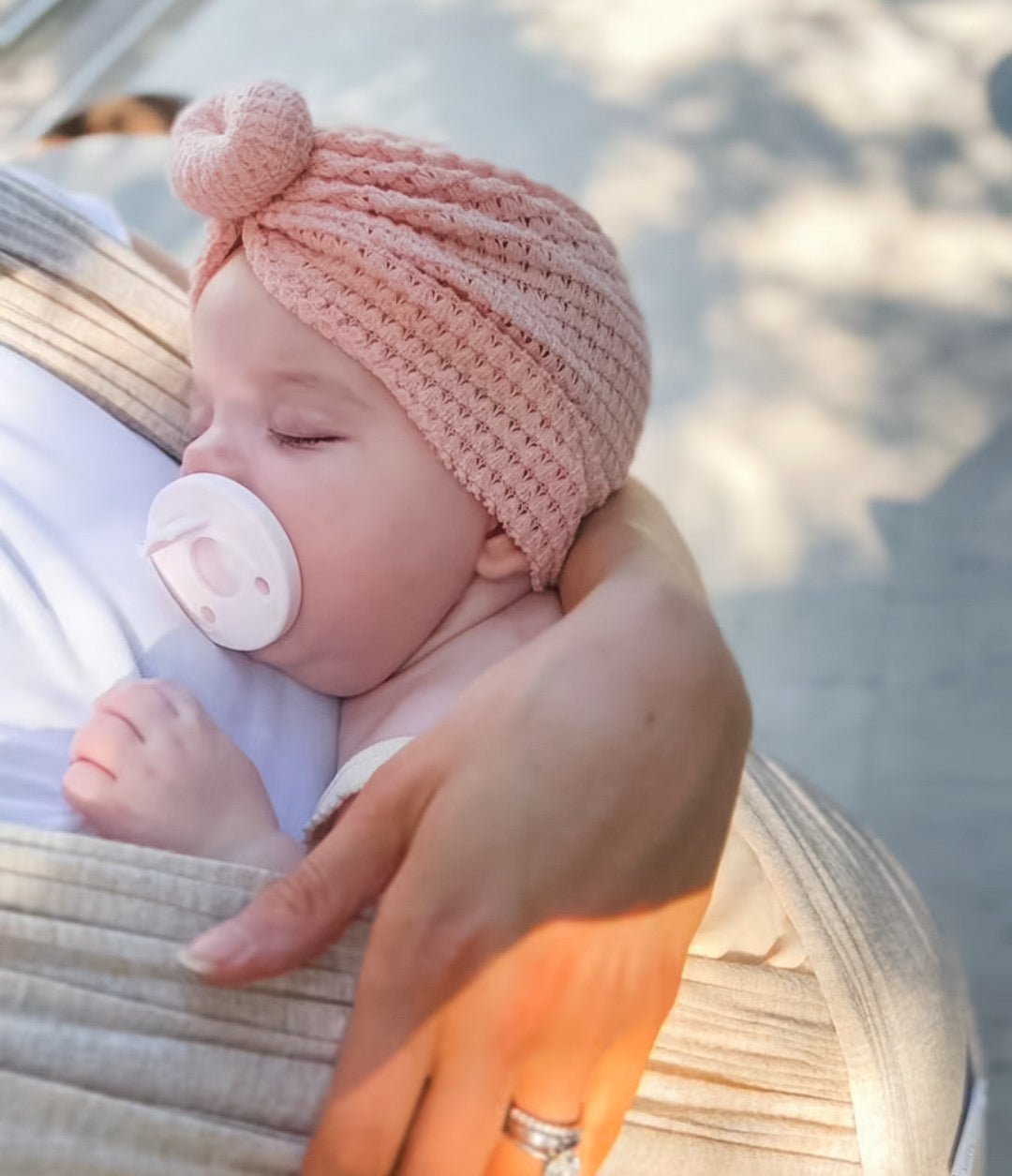 Roze | Natural Pink | Chunky Waffle Headwrap - Bunny Knots