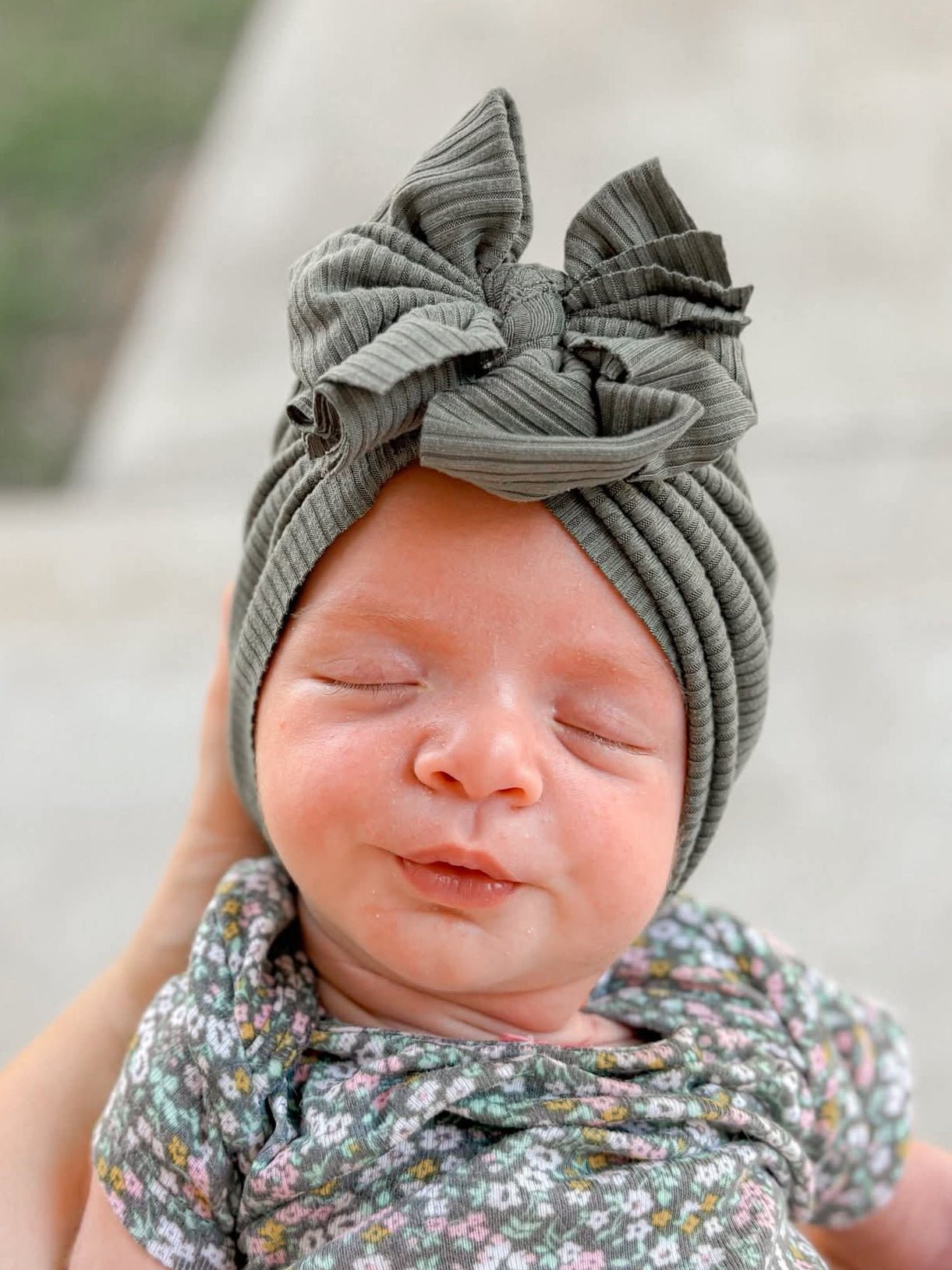 Mackleigh | Sage Grey | Brushed Rib Headwrap - Bunny Knots