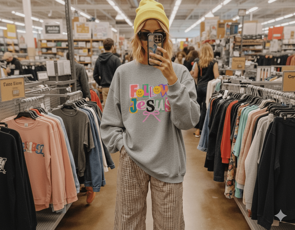 Follow Jesus Crewneck Sweatshirt - Bunny Knots