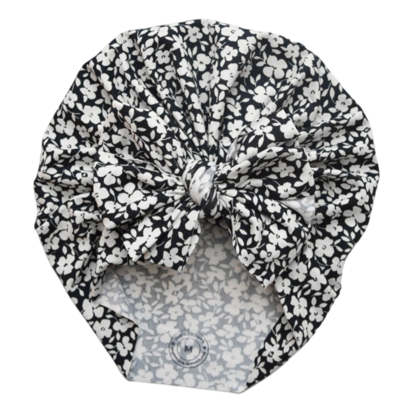 Cassady | Black & White Floral |Classic Headwrap
