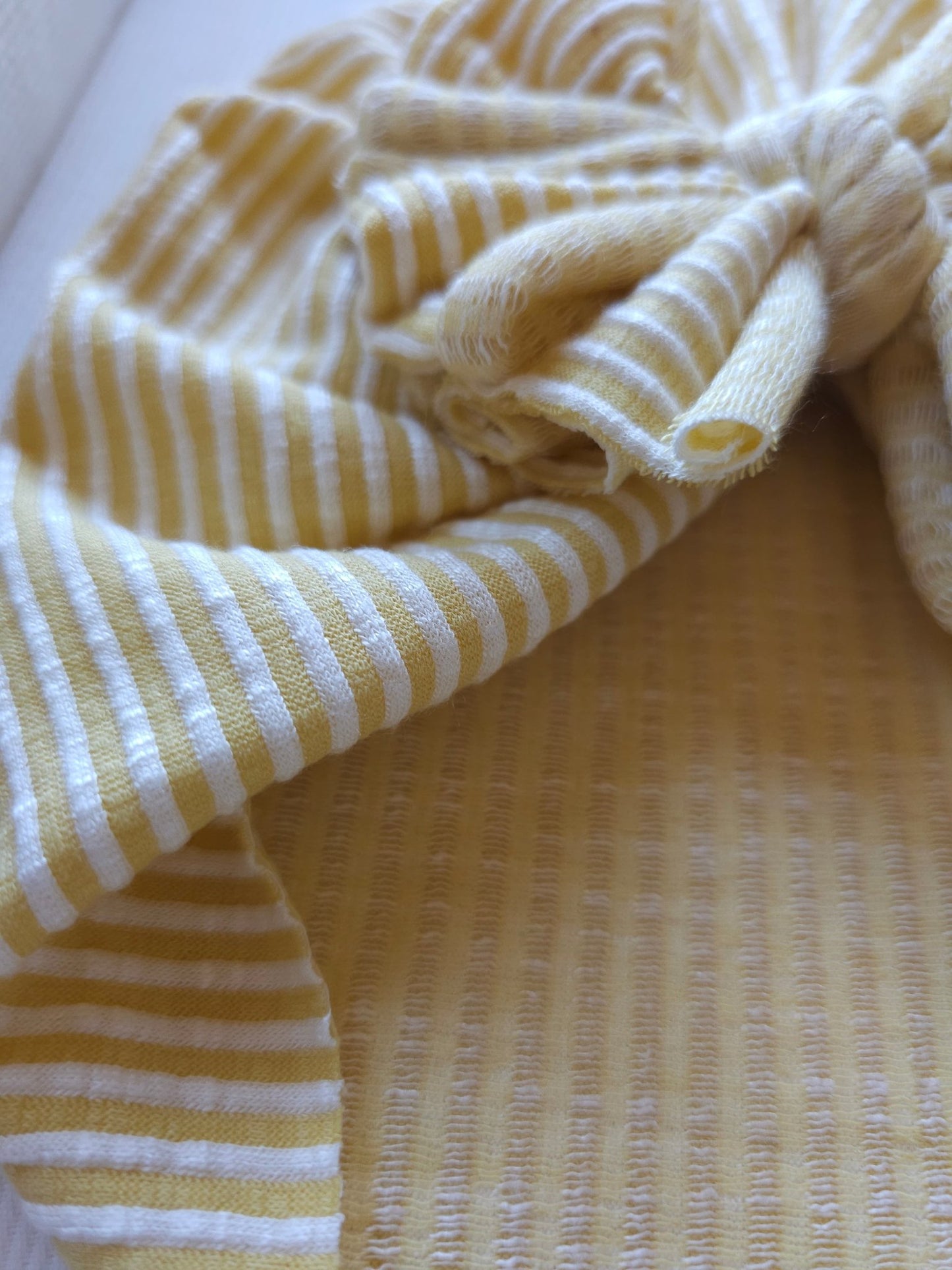 Vivielle | Mum Yellow Stripe | Chunky Rib Headwrap - Bunny Knots