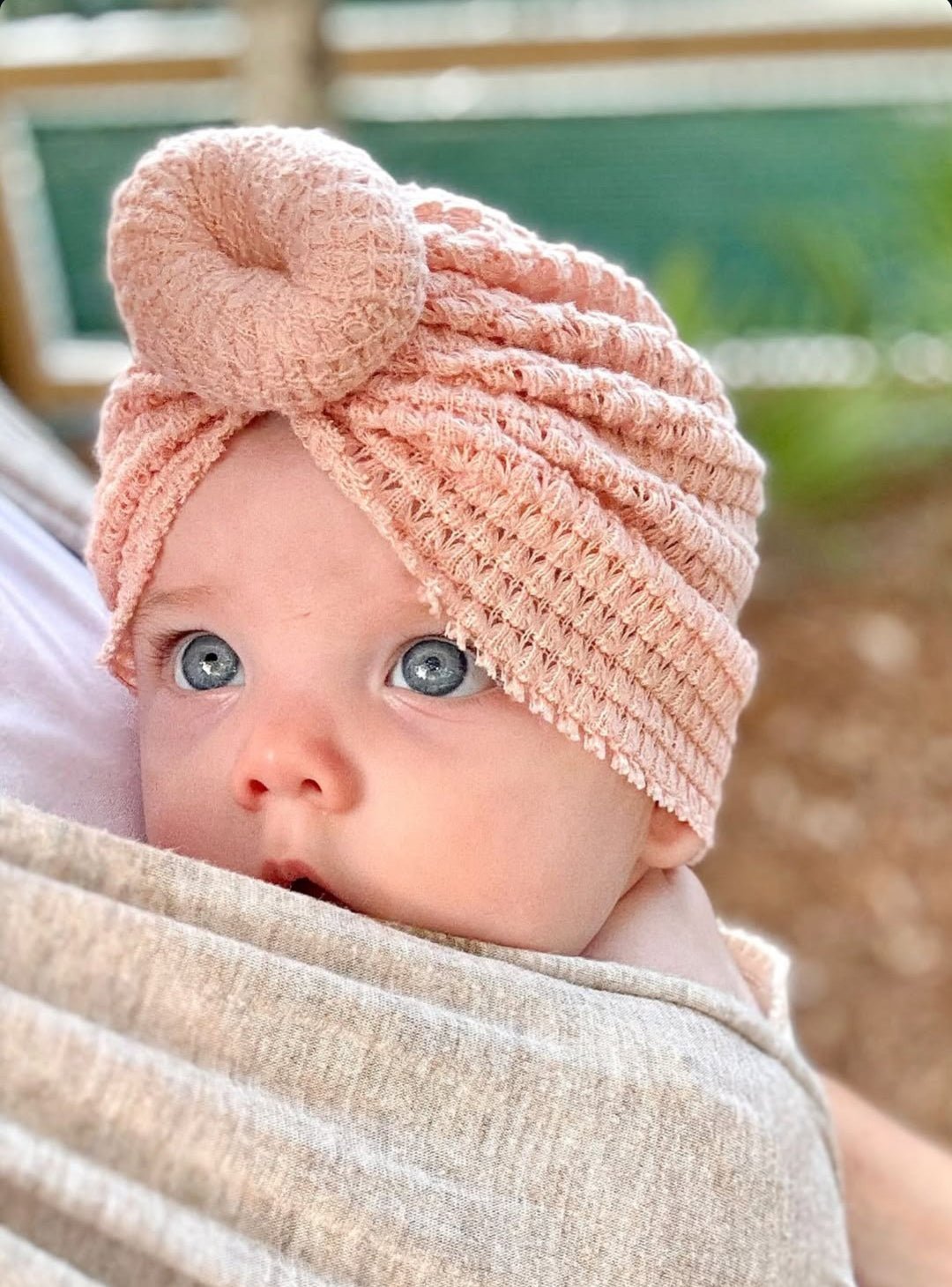 Roze | Natural Pink | Chunky Waffle Headwrap - Bunny Knots