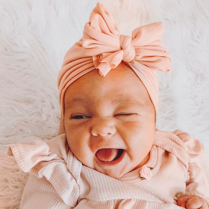 Adabel | Rose Gold Pink | Classic Headwrap - Bunny Knots