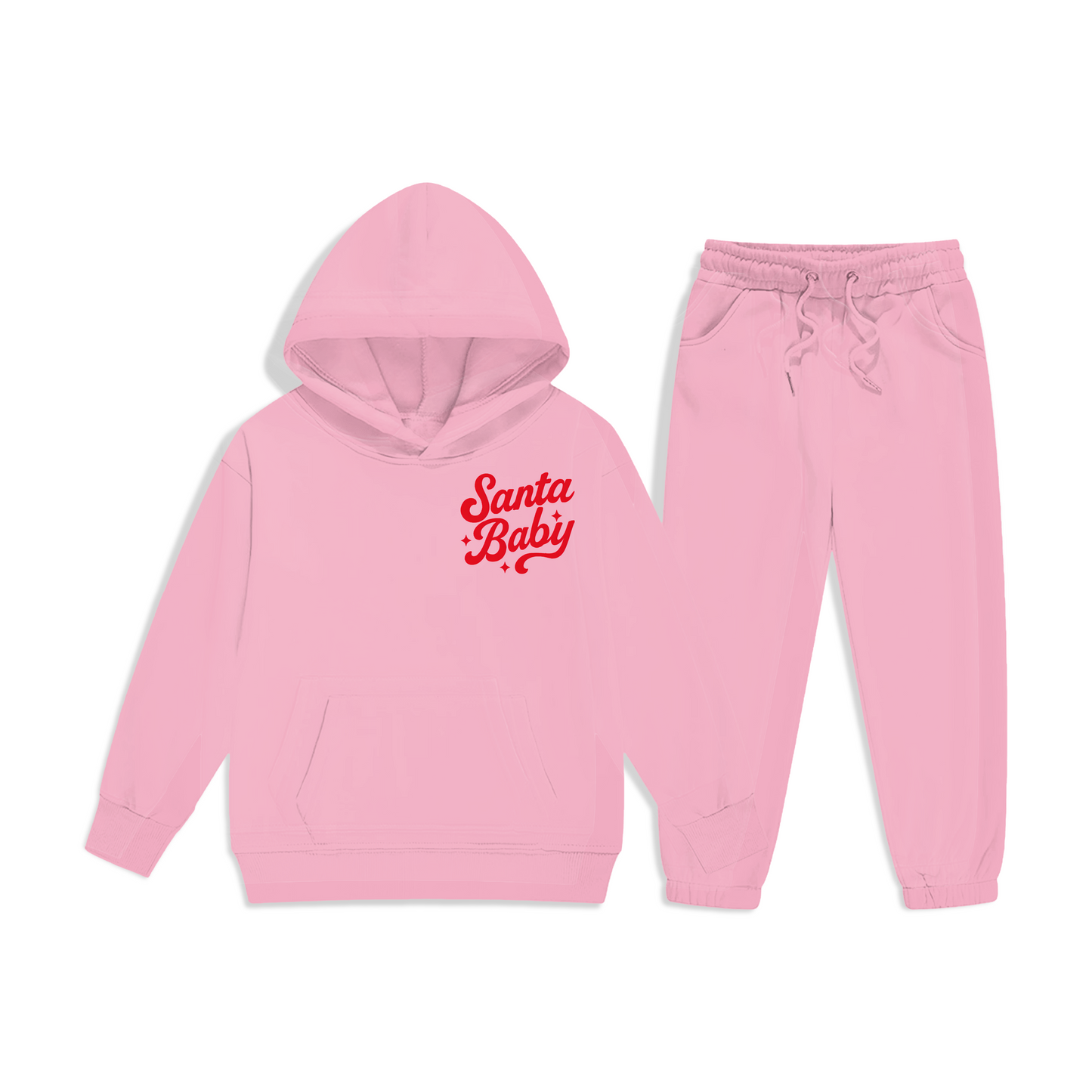 Santa Baby Hoodie Set (Pink)
