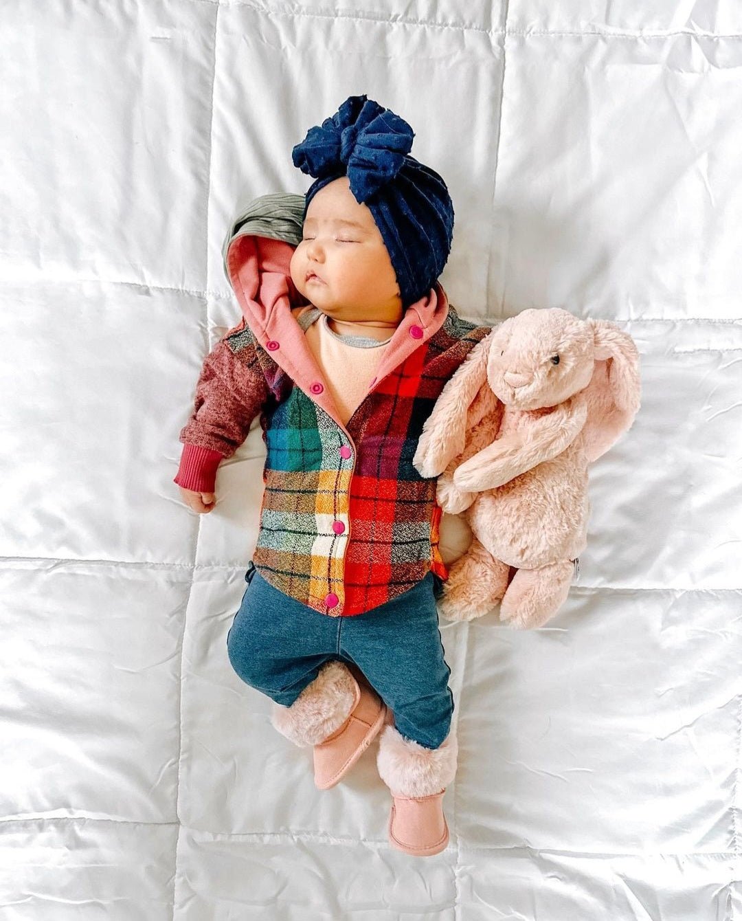 Reyna | Navy | Shabby Swiss Dot Headwrap - Bunny Knots