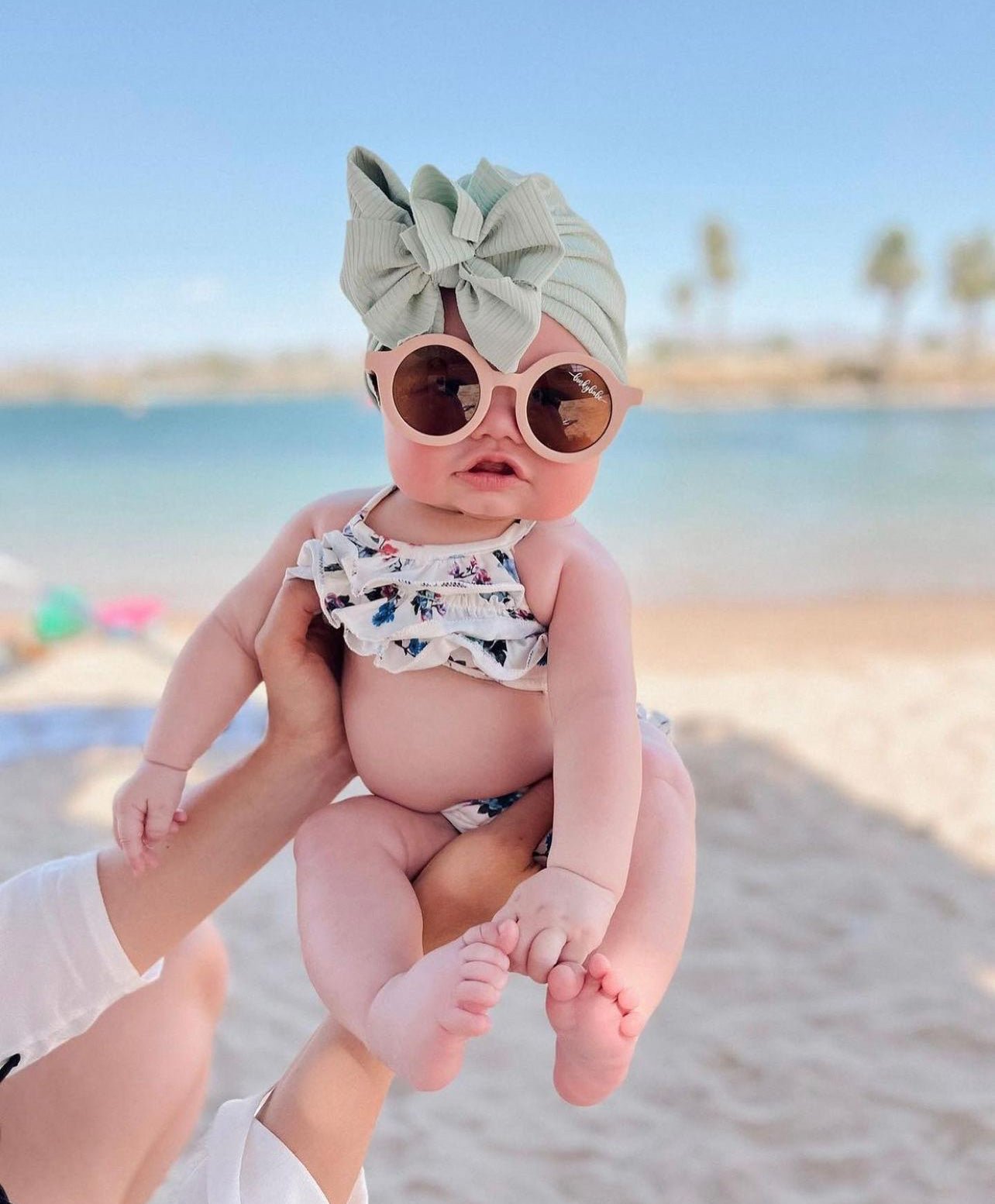 Georgie | Mint Macaron | Brushed Rib Headwrap - Bunny Knots