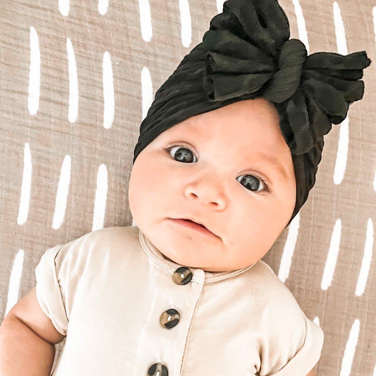 Eve | Jet Black | Honeycomb Headwrap - Bunny Knots