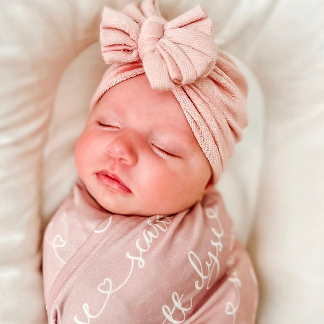 Bells | Baby Pink | French Terry Headwrap - Bunny Knots