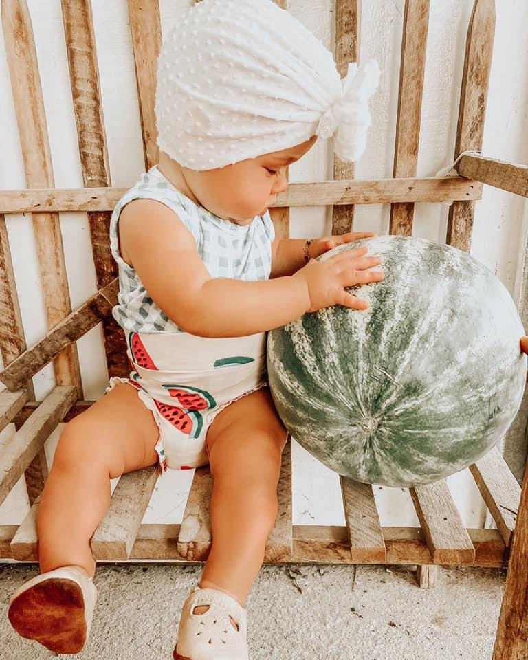 Royce | Opal White | Shabby Swiss Dot Headwrap - Bunny Knots