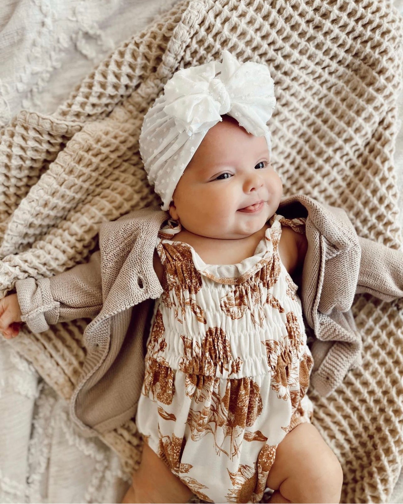 Royce | Opal White | Shabby Swiss Dot Headwrap - Bunny Knots