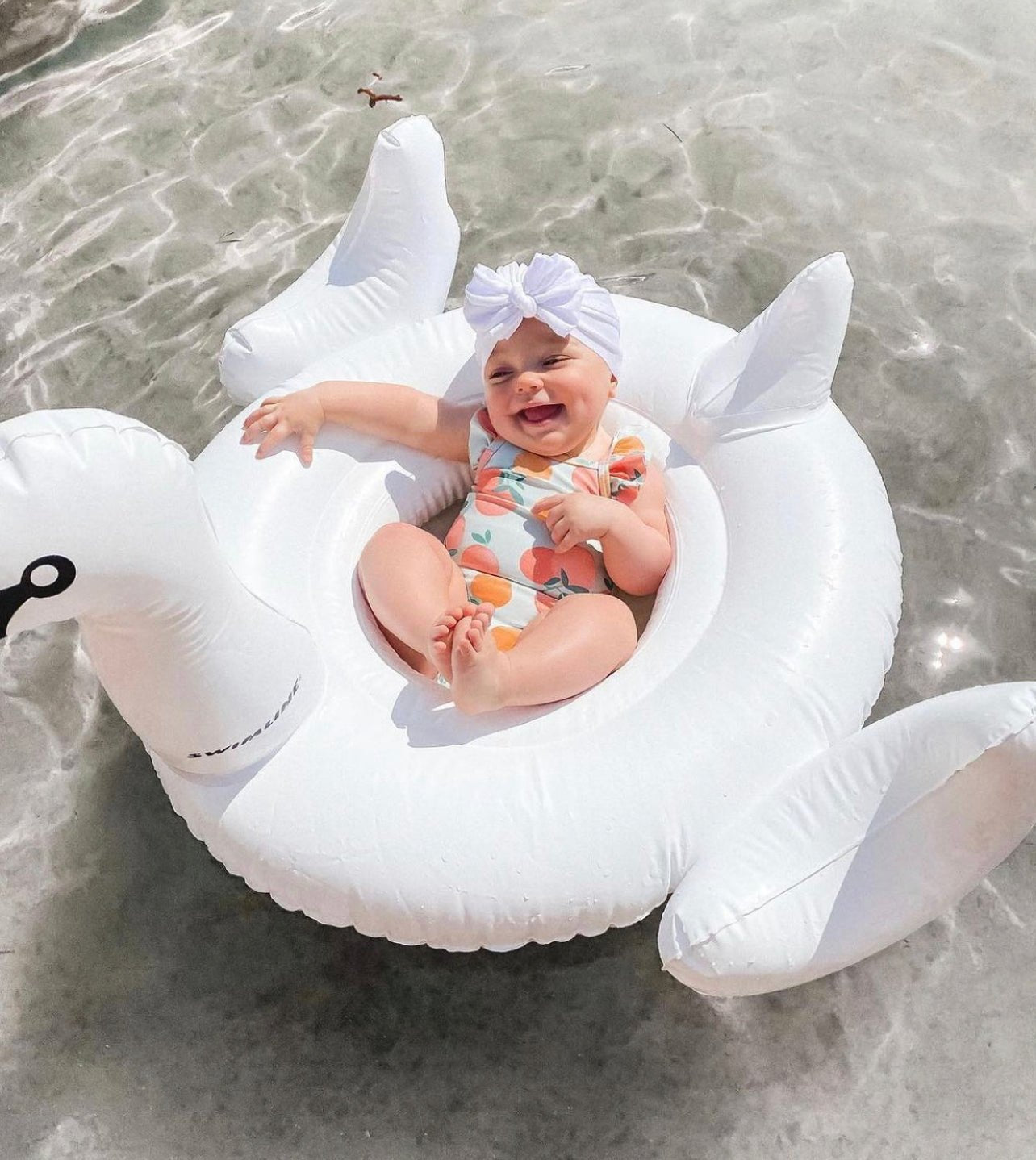 Genevieve | Cloud White | Swim Headwrap - Bunny Knots