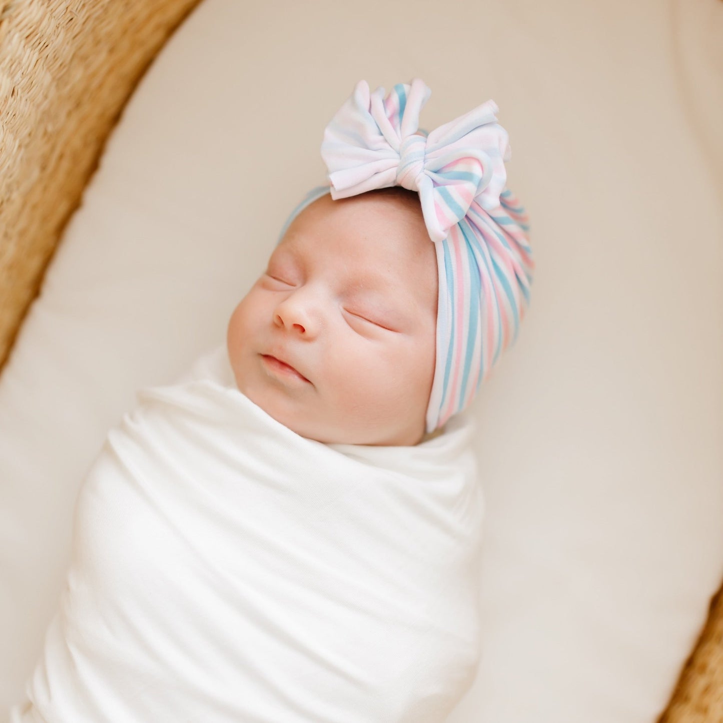 Hospital | NEW Pink & Blue Stripe | Classic Headwrap - Bunny Knots