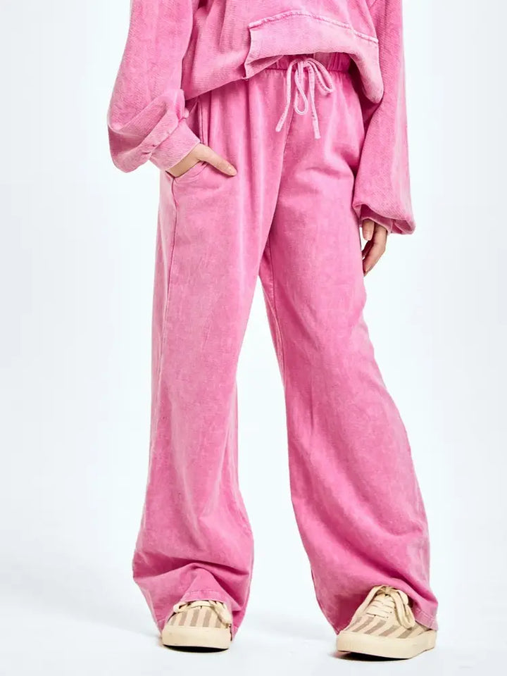 Mineral Wash Wide Leg Sweatpants