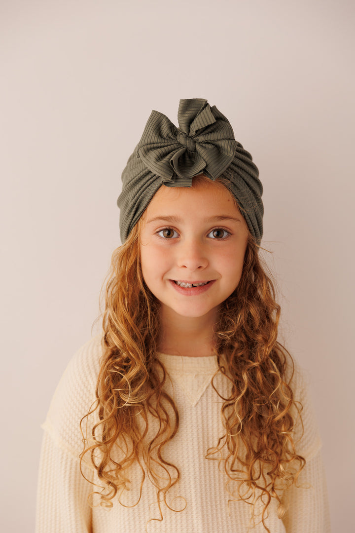 Mackleigh | Sage Grey | Brushed Rib Headwrap - Bunny Knots