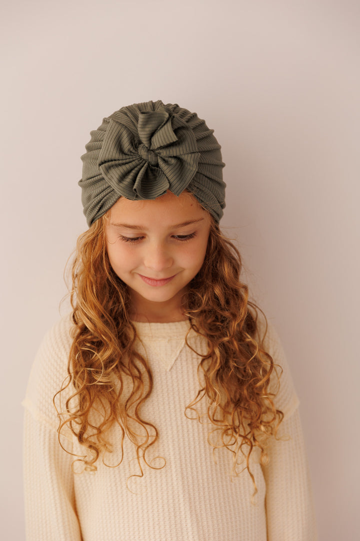 Mackleigh | Sage Grey | Brushed Rib Headwrap - Bunny Knots