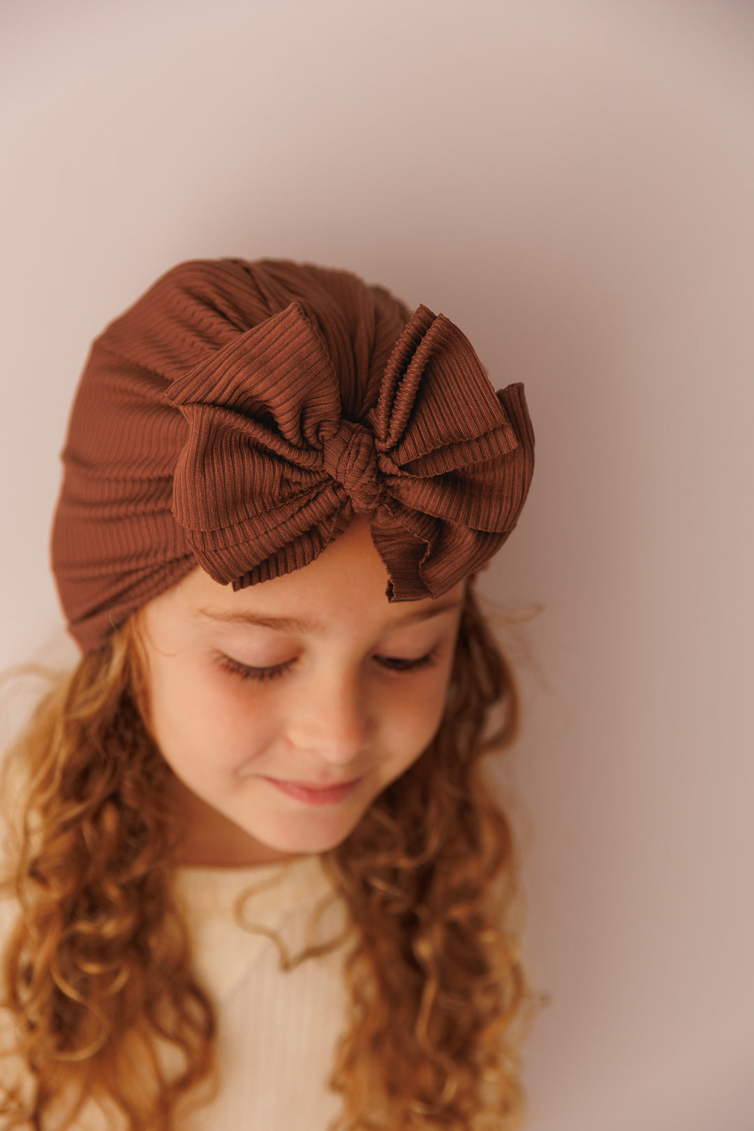Juni | Cognac | Brushed Rib Headwrap - Bunny Knots