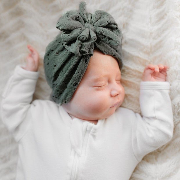 Tizlee | Spanish Moss | Eyelet Headwrap - Bunny Knots