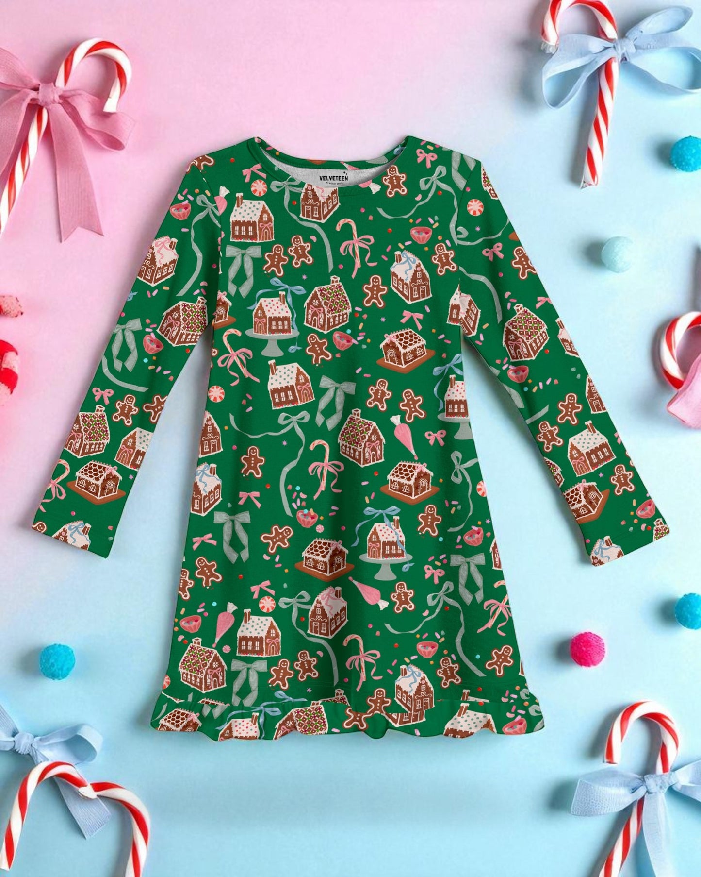 Gingerbread Sweetscape | Modal Ruffle Gown