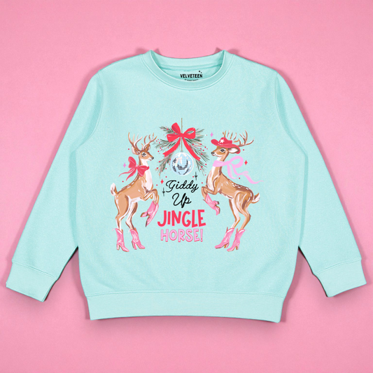 Giddy Up Jingle Horse Crewneck Sweatshirt